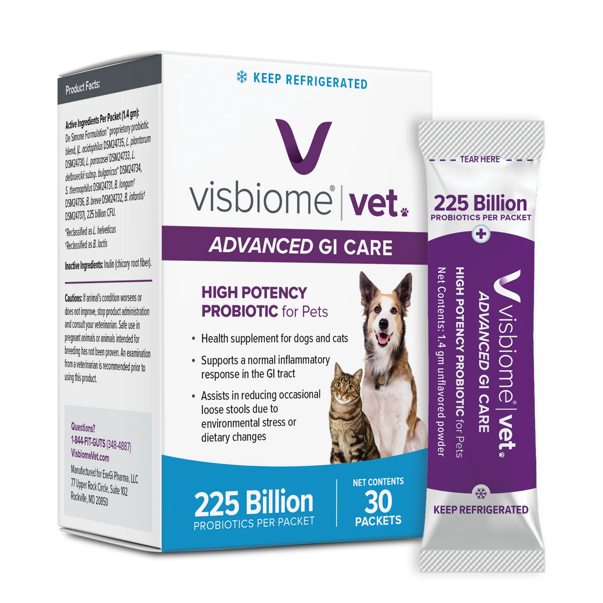Vet Advanced GI Care Probiotic for Dogs & Cats, 225B CFU, 30 ct