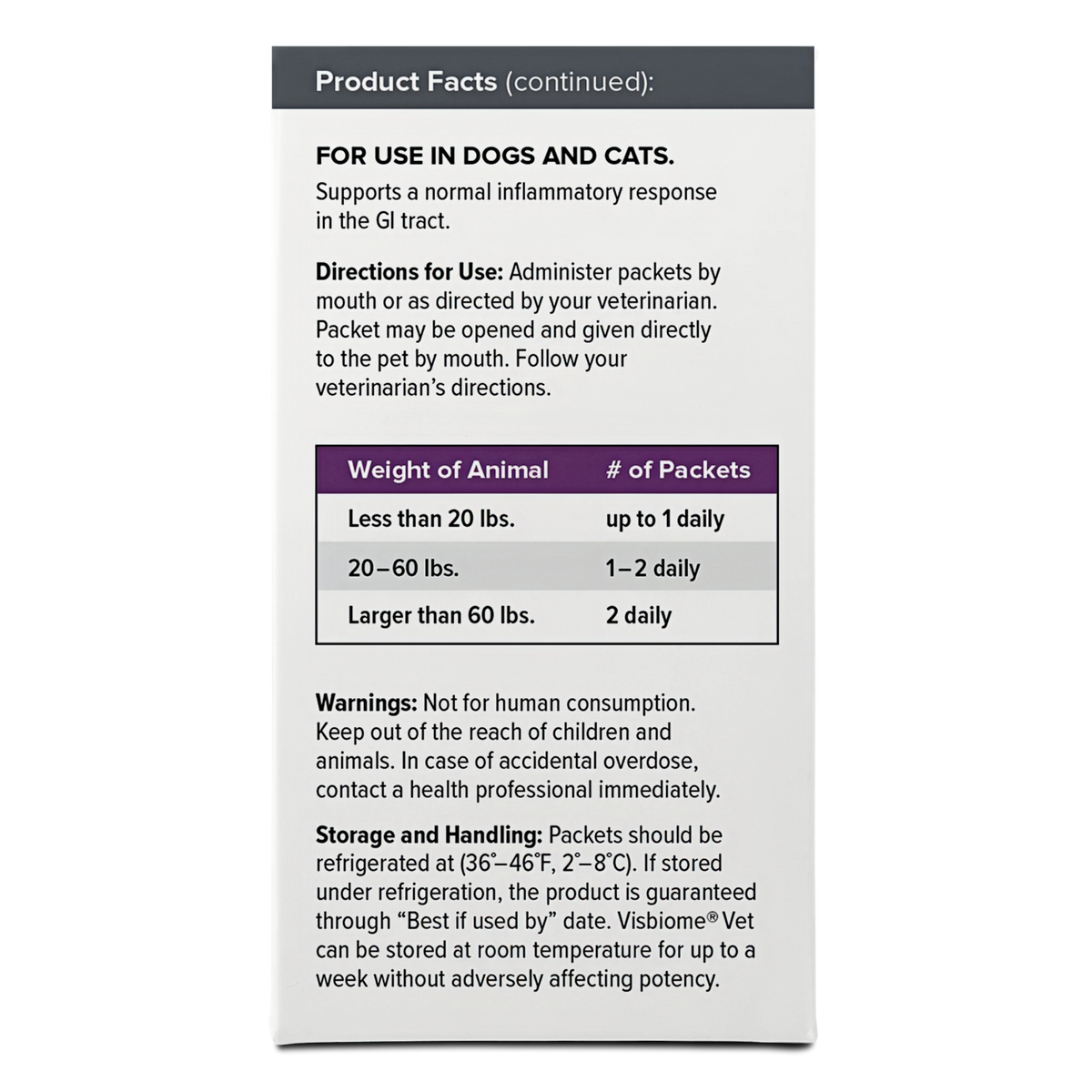 Vet Advanced GI Care Probiotic for Dogs & Cats, 225B CFU, 30 ct